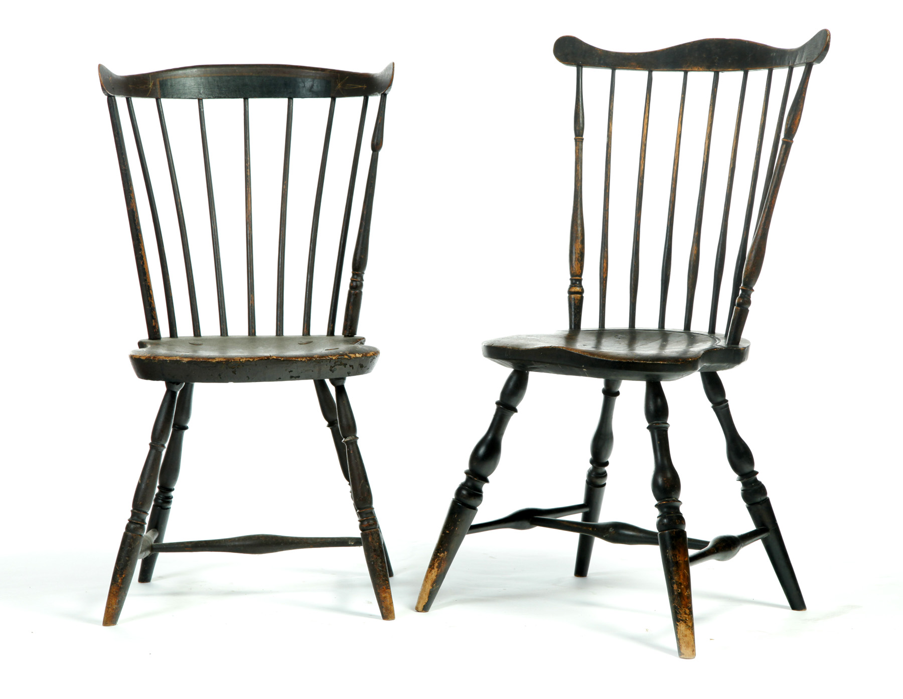 Appraisal: TWO FANBACK WINDSOR SIDE CHAIRS American st quarter- th century