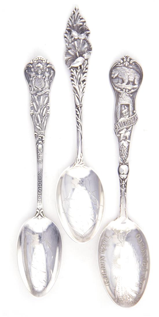 Appraisal: American silver souvenir spoons late th early th century including