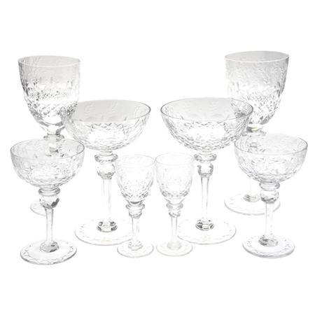 Appraisal: Etched and Cut Glass Stemware Service Estimate nbsp nbsp nbsp