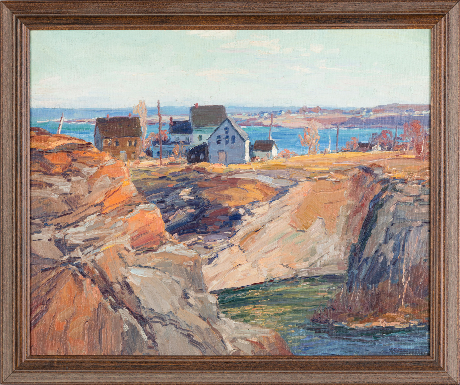 Appraisal: George Renouard American - Rockport Scene Unsigned Oil on canvas