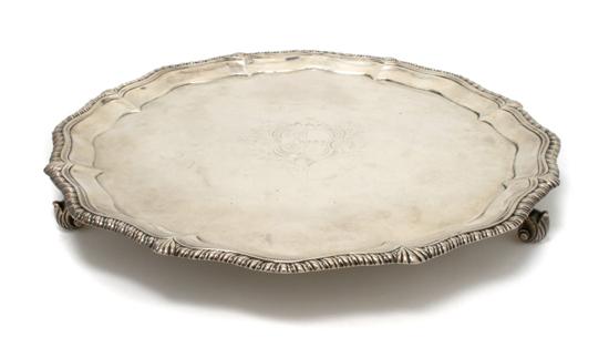 Appraisal: An English Silver Salver London Diameter inches