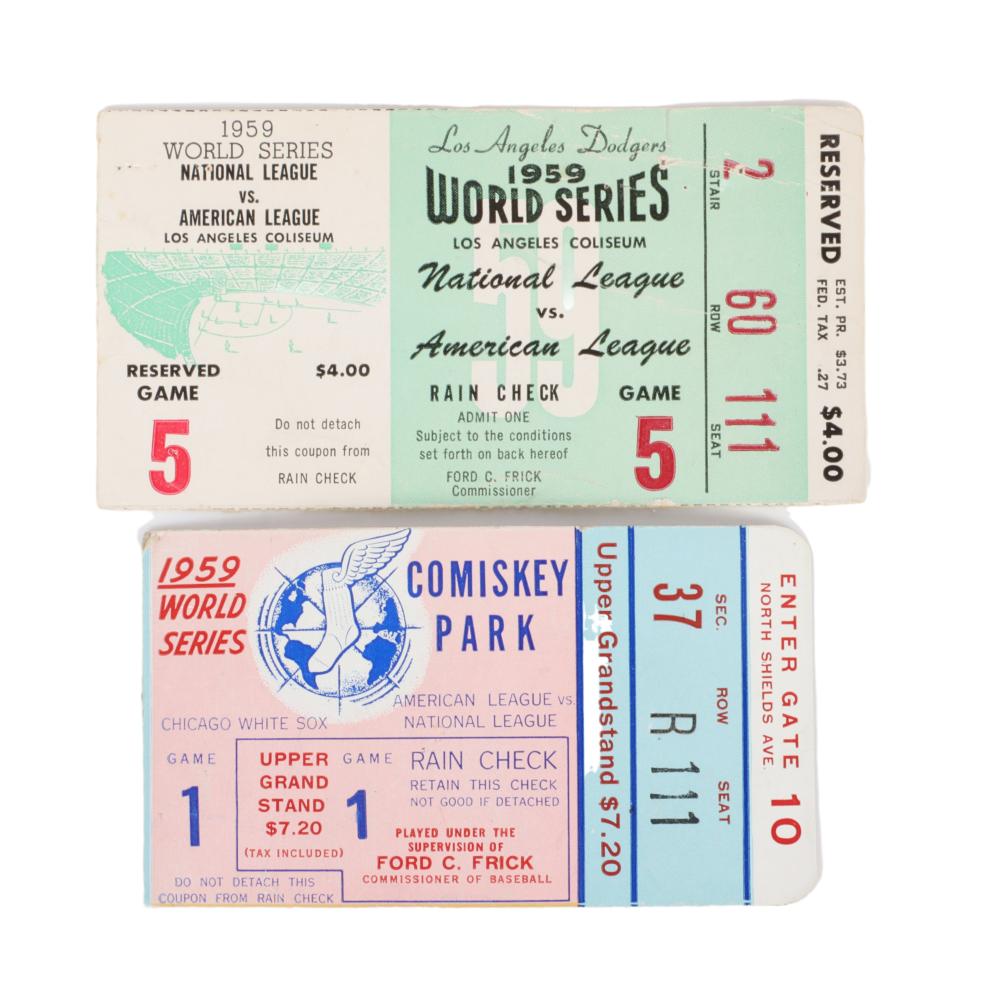 Appraisal: - WORLD SERIES TICKET STUBS WHITE SOX VS DODGERS -