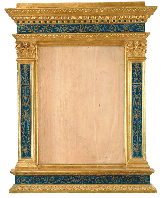 Appraisal: SMALL TABERNACLE FRAME Framers label on back A Signorini Florence