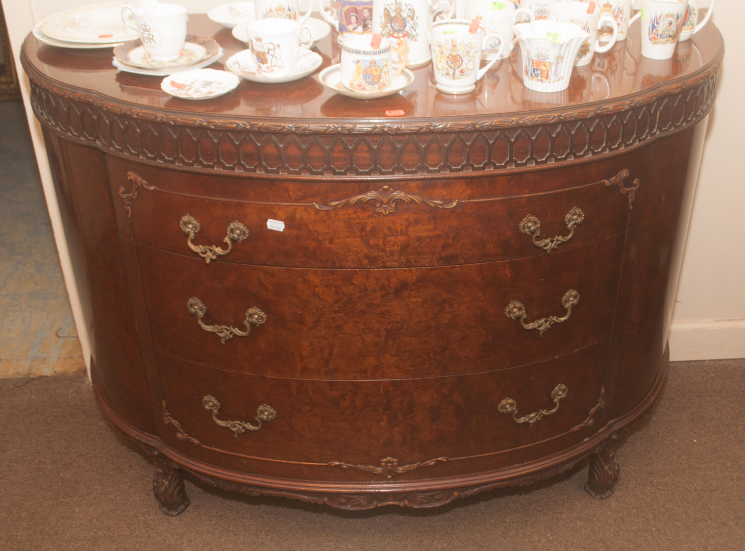 Appraisal: Carved mahogany server Undernumber