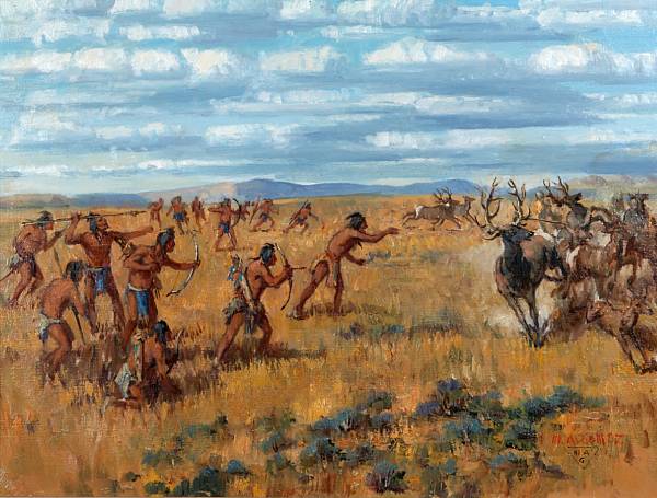 Appraisal: Marco Antonio Gomez American - Blackfeet on the Hunt Montana