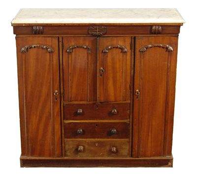 Appraisal: A Victorian mahogany cabinet in the form of a miniature