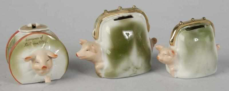 Appraisal: Lot of German Porcelain Pig Novelty Banks Description Pig in