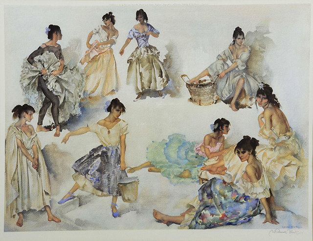 Appraisal: AFTER SIR WILLIAM RUSSELL FLINT'Variations on a theme' signed in