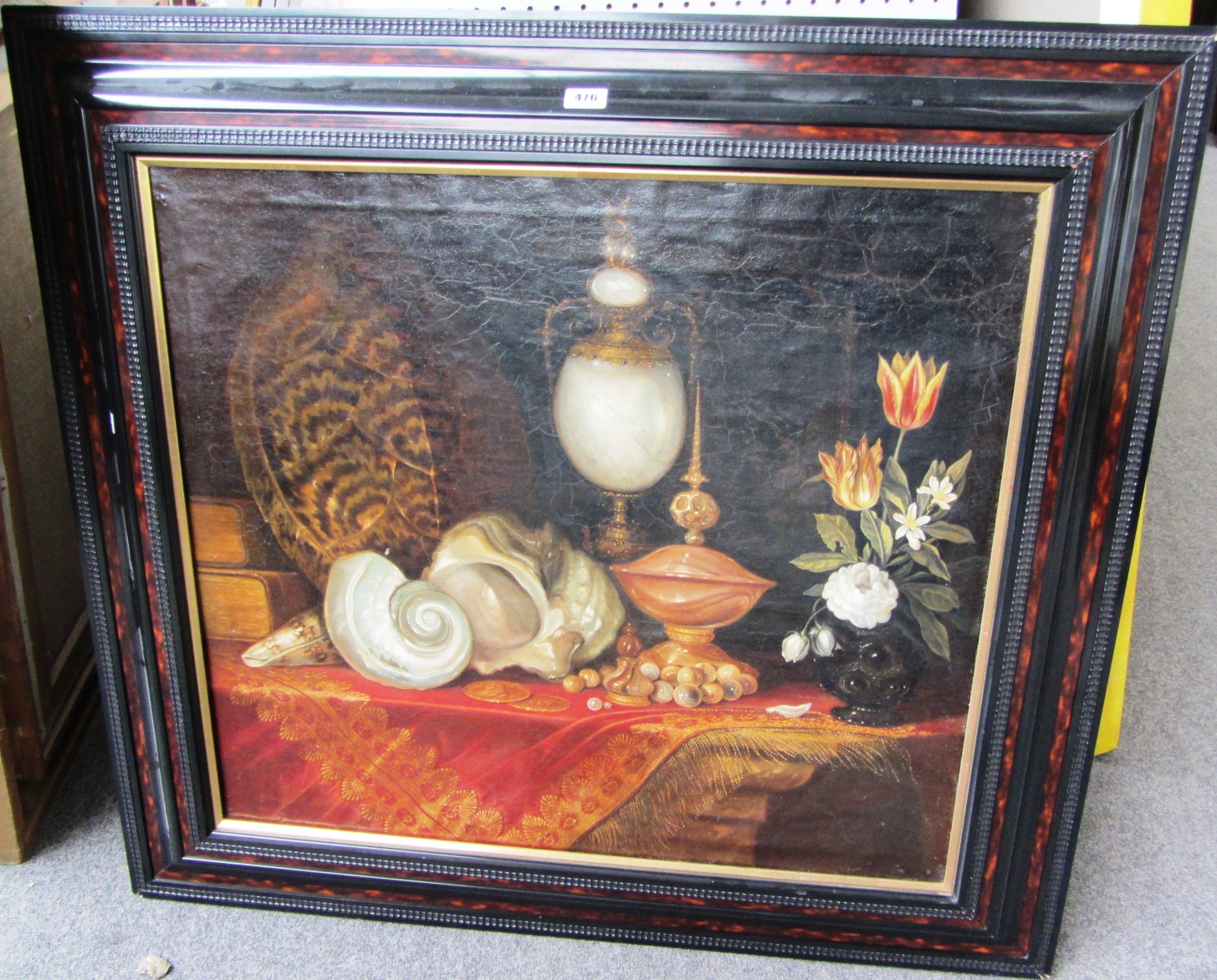 Appraisal: Continental School th century Still life with seashells oil on