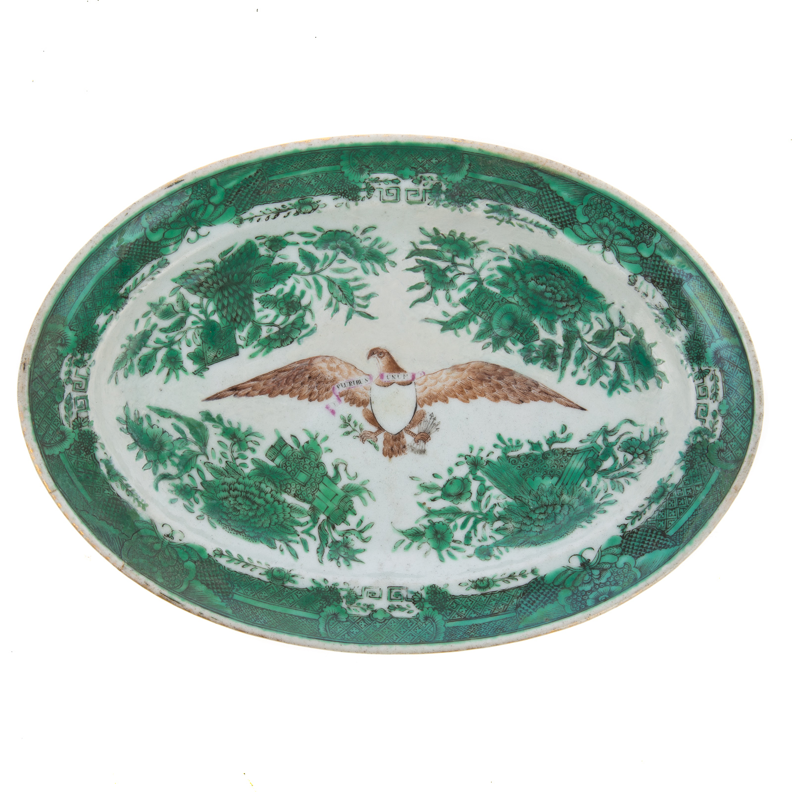 Appraisal: AMERICAN MARKET GREEN FITZHUGH EAGLE PLATTER Jiaqing Era circa -