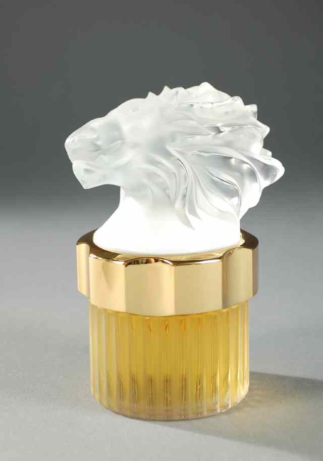 Appraisal: LALIQUE ''LION'' MASCOTS COLLECTIONS PERFUM POUR HOMME the top having