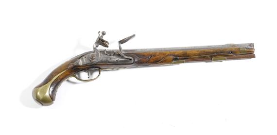 Appraisal: FLINTLOCK PISTOL German Prussian Model cavalry Inscribed POTZDAM MAGAZ and