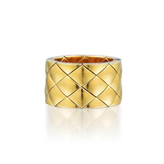 Appraisal: Chanel Matelasse Gold Ring Designed as a flexible wide ring