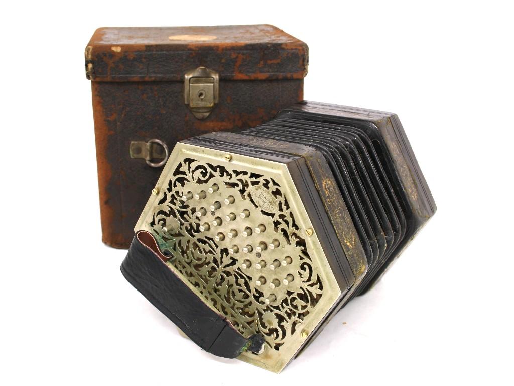 Appraisal: C Jeffries Anglo concertina stamped C Jeffries Maker Praed Street