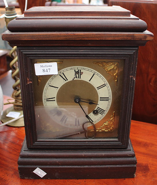 Appraisal: AN AMERICAN ANSONIA CLOCK COMPANY MANTLE CLOCK with dark stained