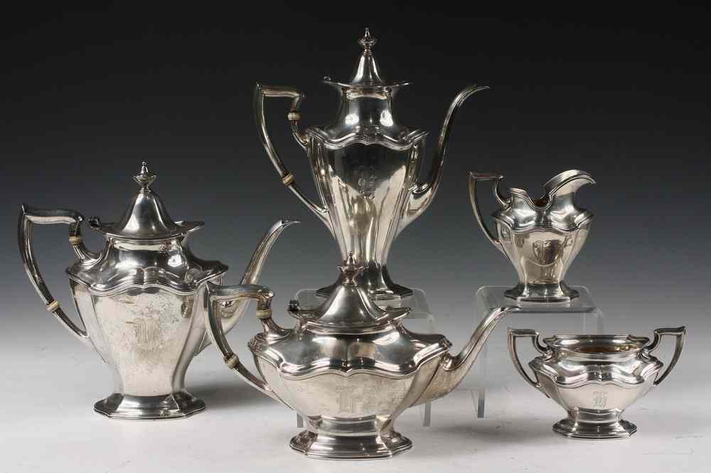 Appraisal: PC STERLING COFFEE TEA SERVICE - Sterling Silver Coffee Tea