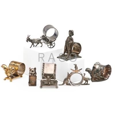 Appraisal: SILVER PLATE NAPKIN RINGS Condition Report