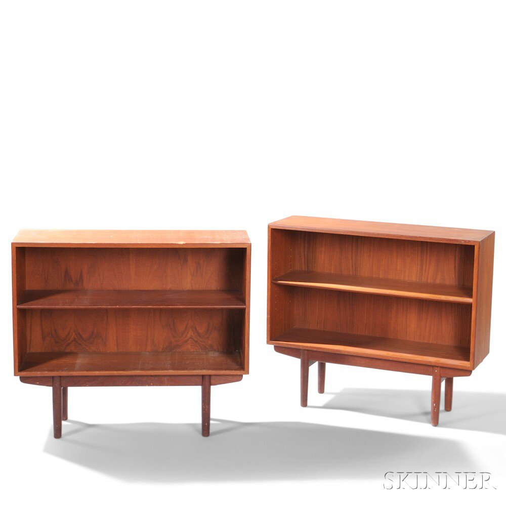 Appraisal: Two Borge Mogensen Bookcases Teak teak veneers Soborg Mobler Denmark