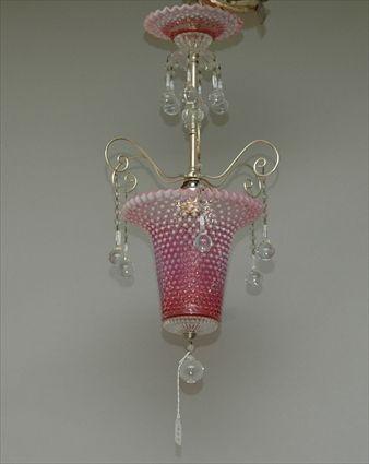 Appraisal: Pink Glass Hanging Fixture