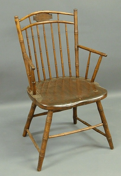 Appraisal: Birdcage Windsor armchair c bamboo turned h x w x