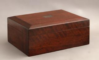 Appraisal: Carved Mahogany Cigar Humidor c the slopin Carved Mahogany Cigar