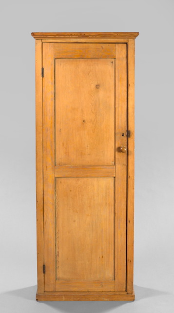 Appraisal: English Scrubbed Pine Narrow Storage Cabinet late th century with