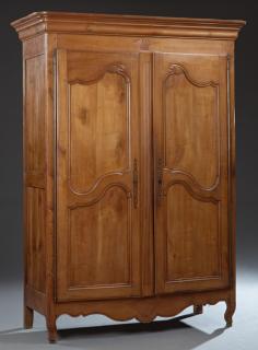 Appraisal: French Louis Philippe Carved Cherry Armoire mid French Louis Philippe