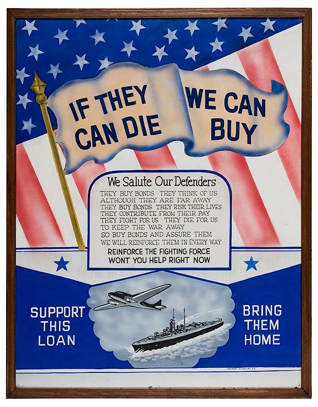 Appraisal: Original World War II Buy War Bonds Poster Artwork World