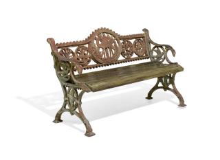 Appraisal: A VICTORIAN PAINTED AND WROUGHT IRON BENCH th century The