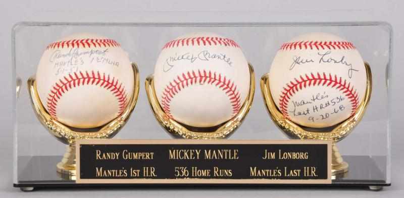 Appraisal: Lot of Mickey Mantle Related Signed Baseballs Description Includes one