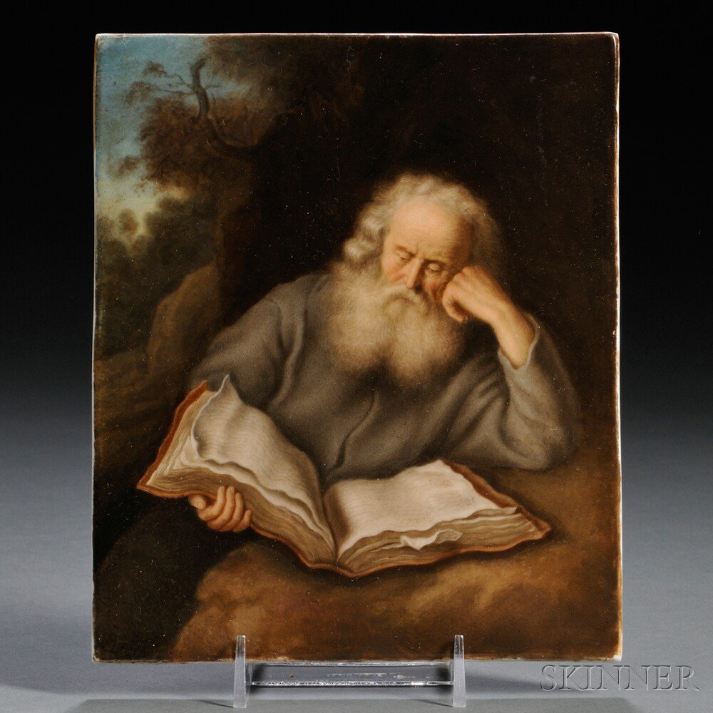 Appraisal: KPM Porcelain Plaque Depicting Saint Jerome Berlin late th century