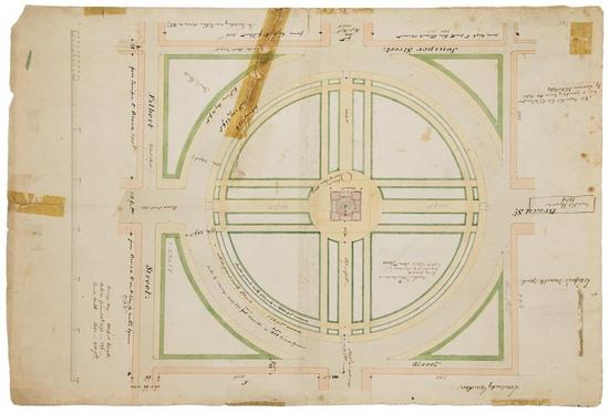 Appraisal: GRAFF Frederick Untitled manuscript plan of Centre Square Philadelphia c