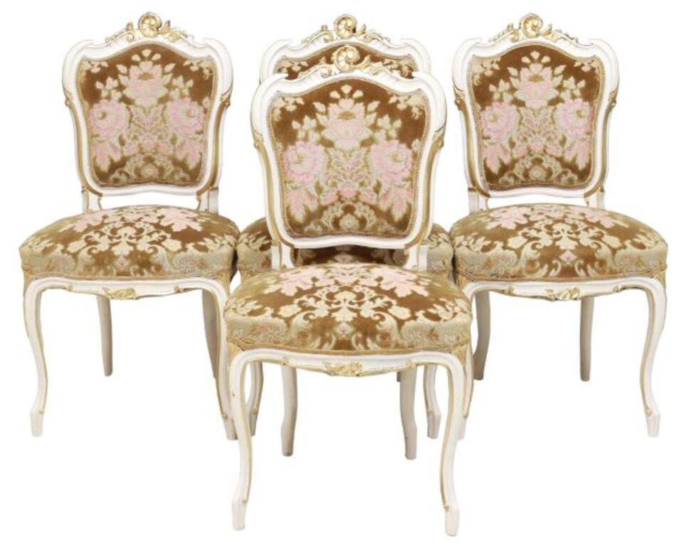 Appraisal: lot of French Louis XV style side chairs early th