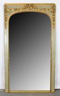 Appraisal: French Louis XVI trumeau mirror French Louis XVI painted with