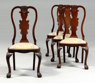 Appraisal: Dutch Chippendale style side chairs set of four well carved