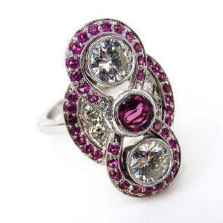 Appraisal: Vintage Approx Carat Round Brilliant Cut Diamond Carat Ruby and