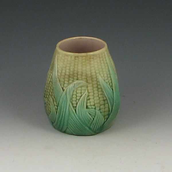 Appraisal: Majolica Corn Vase marked with three ink dots small glaze