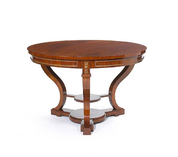 Appraisal: A Swedish Neoclassical parcel gilt and mahogany center table first