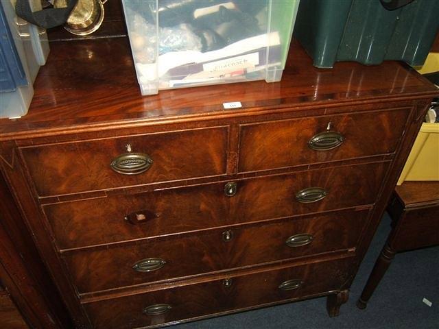 Appraisal: A late Georgian mahogany straight front chest of two short