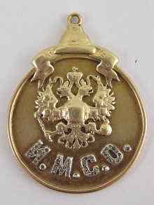 Appraisal: A yellow metal tests carat gold medallion probably Russian with