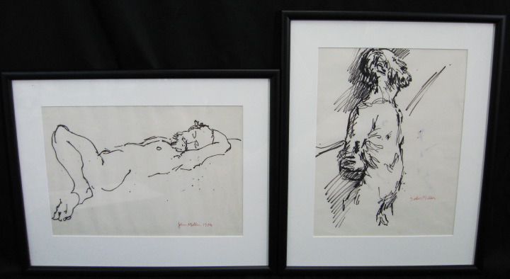 Appraisal: John Miller American New Orleans th Century Reclining Male Nude