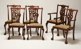 Appraisal: th c mahogany dining chairs Set of late th century