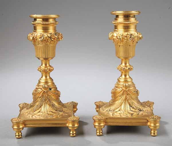 Appraisal: A Pair of Fine French Second Empire Gilt Bronze Candlesticks