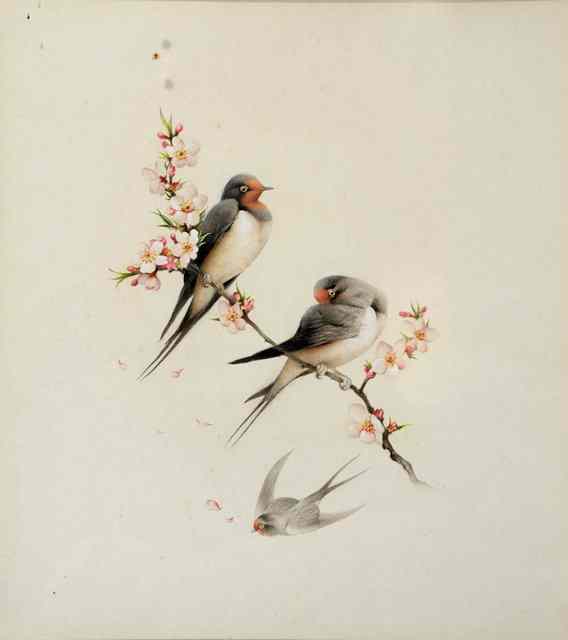 Appraisal: Edward Julian Detmold - Spring Swallows watercolour x Provenance'The Keyser