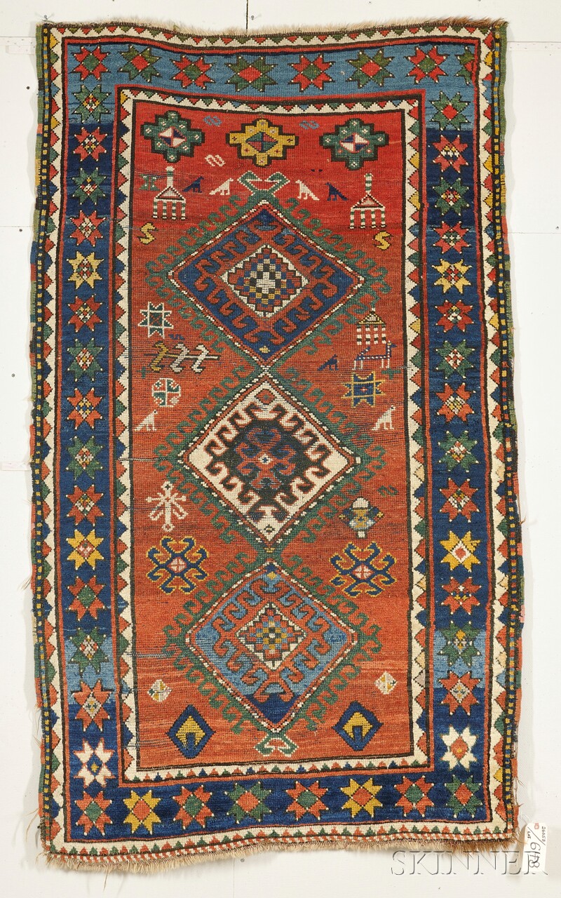 Appraisal: Kazak Rug Southwest Caucasus late th century even wear to