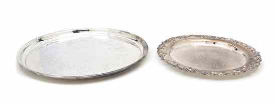 Appraisal: Two Silverplate Trays each of circular form the first with