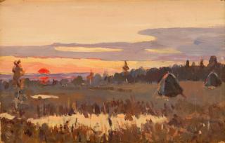 Appraisal: ISAAK ILIITCH LEVITAN RUSSIAN - Sunset oil on board x