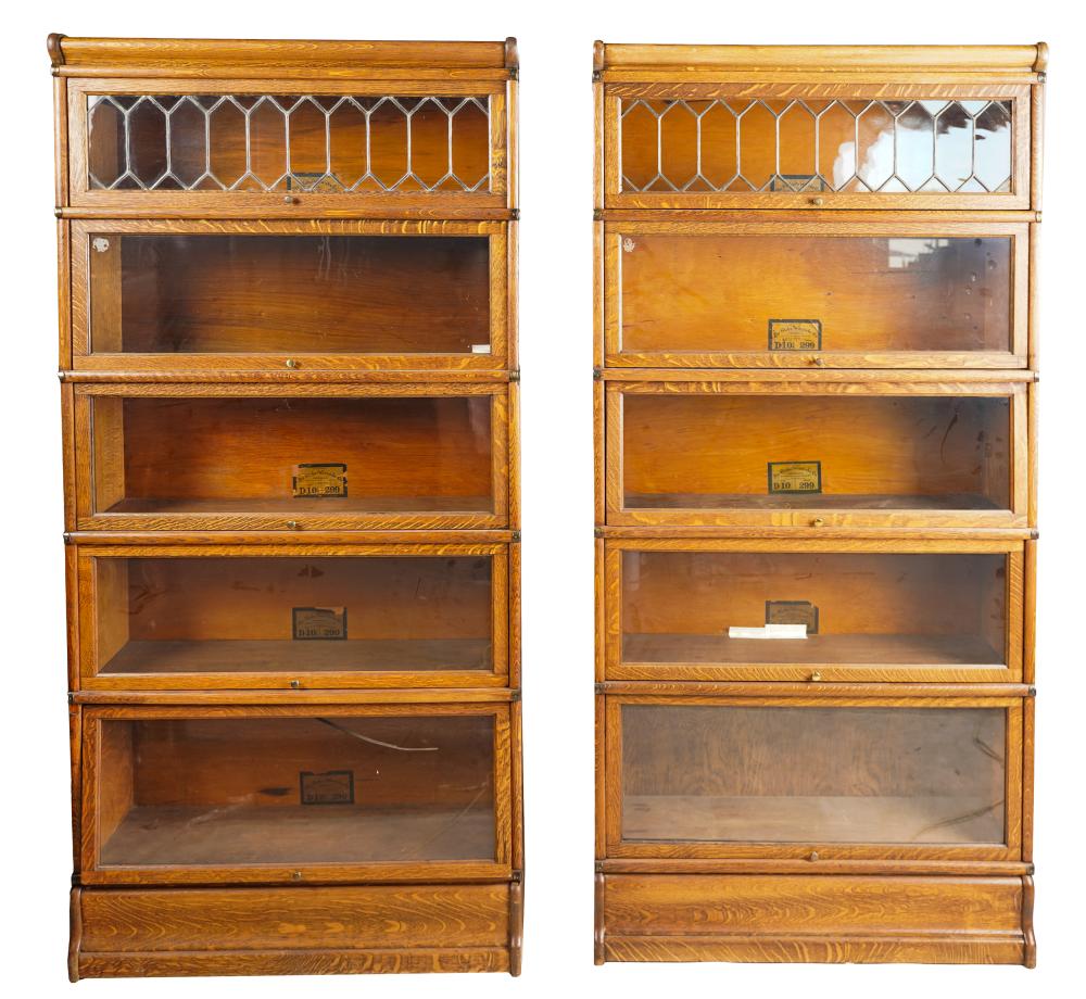 Appraisal: PAIR OF GLOBE WARNICKE LAWYERS STACKING BOOKCASESeach with five sections