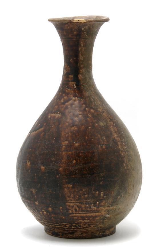 Appraisal: A Korean Pear Shaped Vase having brown spotted glaze with