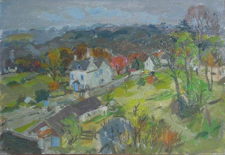 Appraisal: ALASTAIR FLATTELY SCOTTISH - BOX GLOUCESTERSHIRE Signed oil on board